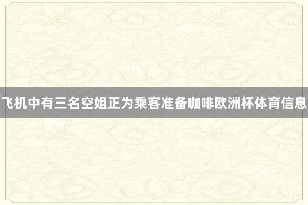 飞机中有三名空姐正为乘客准备咖啡欧洲杯体育信息