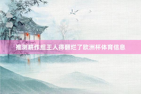 推测耕作组王人得翻烂了欧洲杯体育信息
