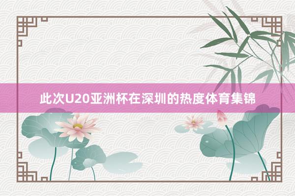 此次U20亚洲杯在深圳的热度体育集锦