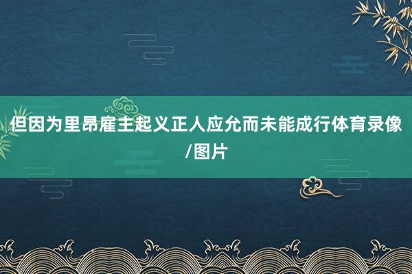 但因为里昂雇主起义正人应允而未能成行体育录像/图片